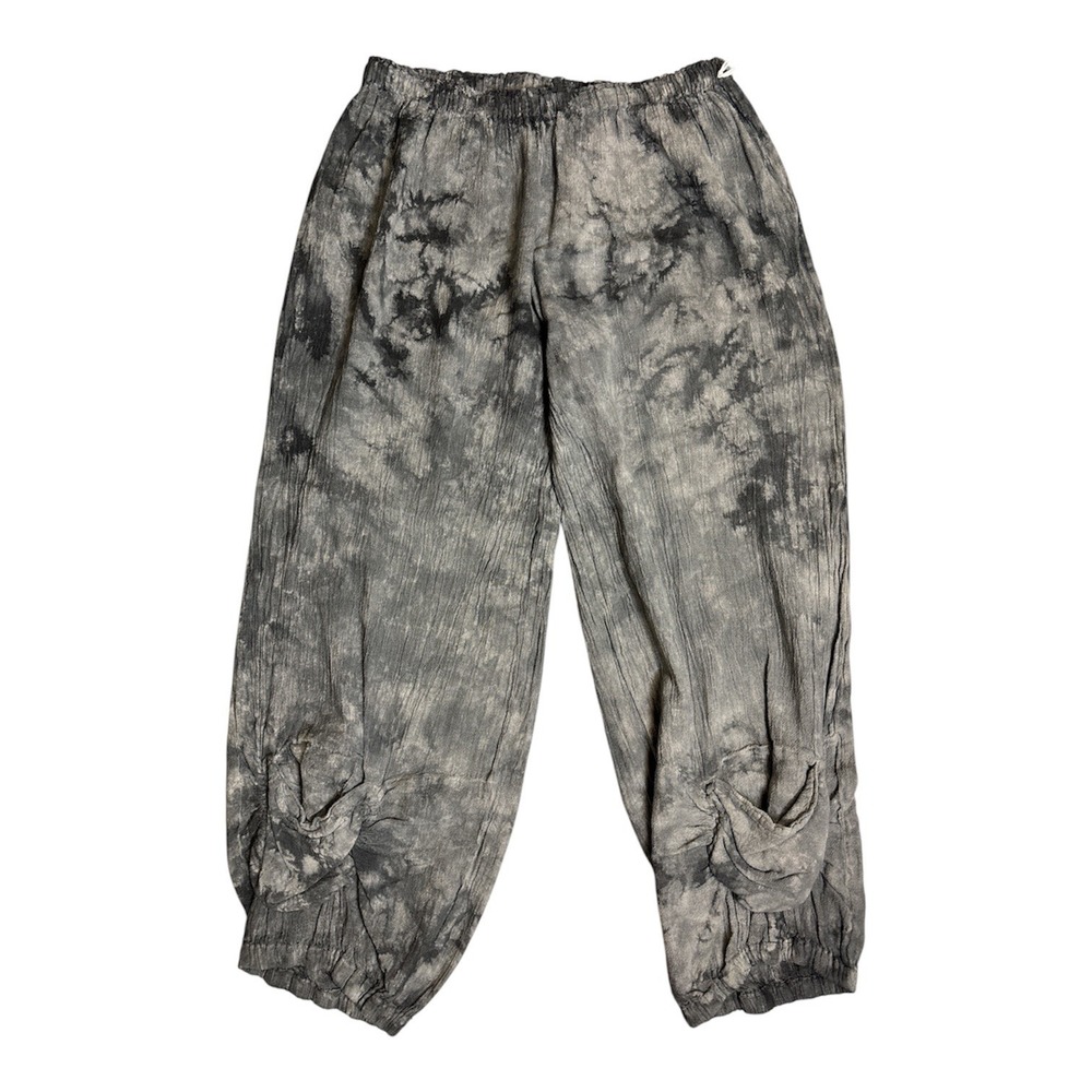 Oh My Gauze Peggy 2 Pants Women Sz 2 L XL Washed Black Cotton Flowy New (C7)